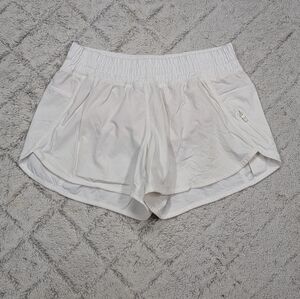 Lululemon Shorts Womens 10 White Tracker Low Rise Lined 4” Light Running
